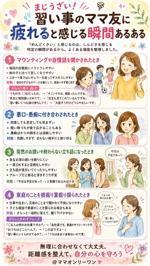 まじうざい！習い事のママ友に疲れると感じる瞬間あるある