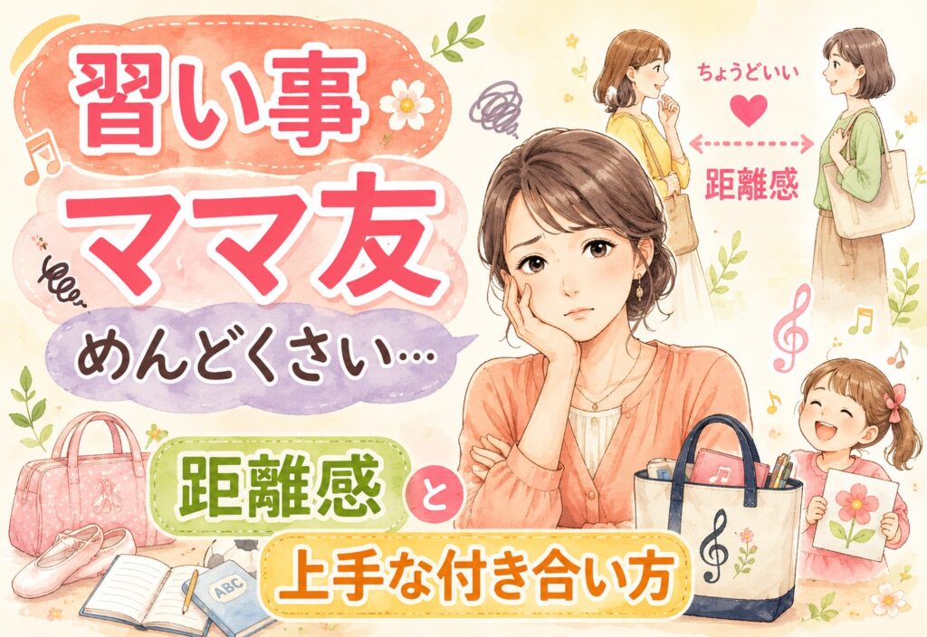 習い事のママ友がめんどくさい…疲れた時に試したい距離感と上手な付き合い方