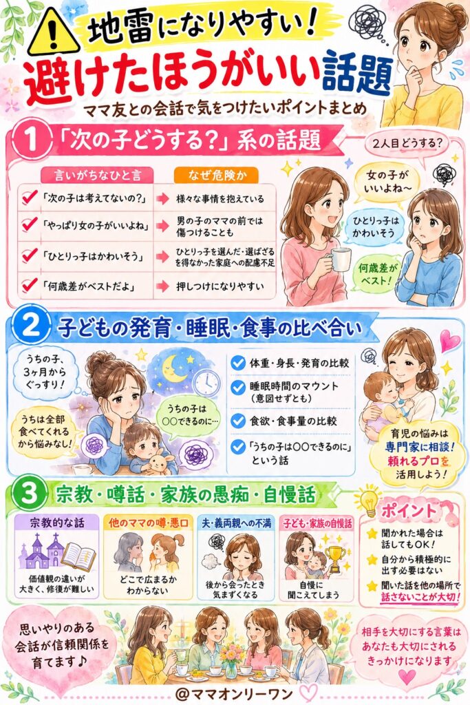 地雷になりやすい！避けたほうがいい話題