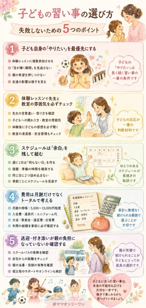 子どもの習い事の選び方｜失敗しないための5つのポイント