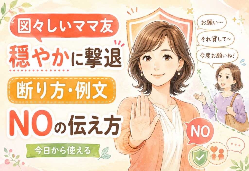 図々しいママ友を穏やかに撃退する方法と断り方の例文｜今日から使えるNOの伝え方