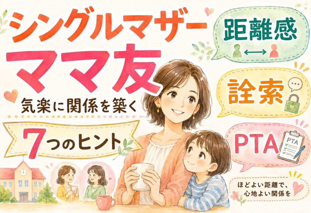 シングルマザーのママ友付き合い方｜距離感・詮索・PTA…気楽に関係を築く7つのヒント