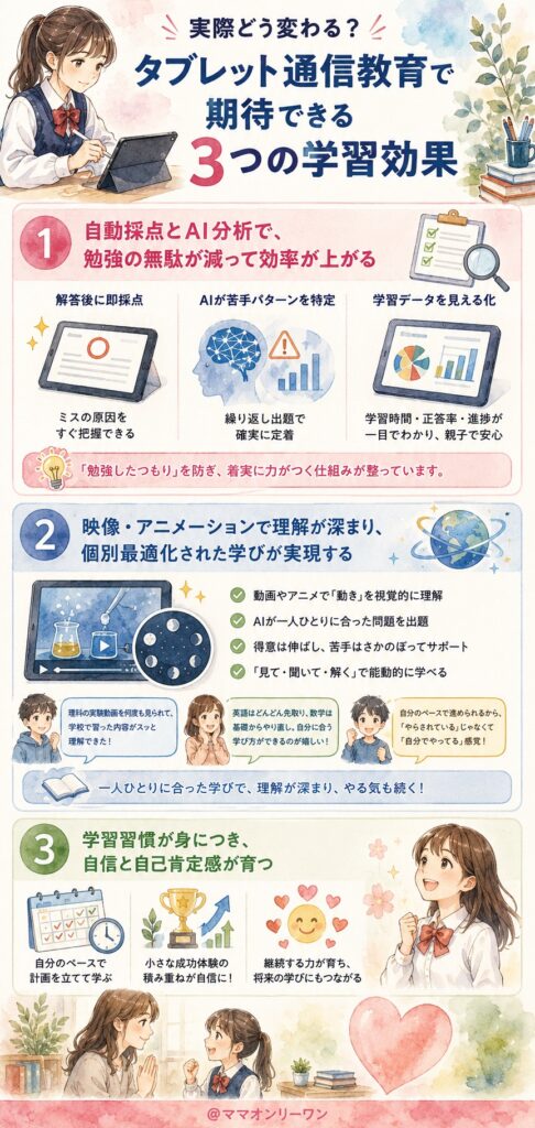 実際どう変わる？タブレット通信教育で期待できる3つの学習効果