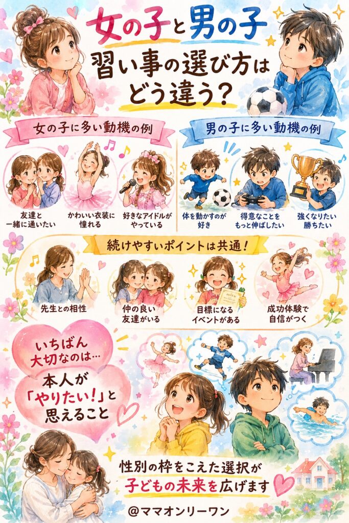 女の子と男の子、習い事の選び方はどう違う？