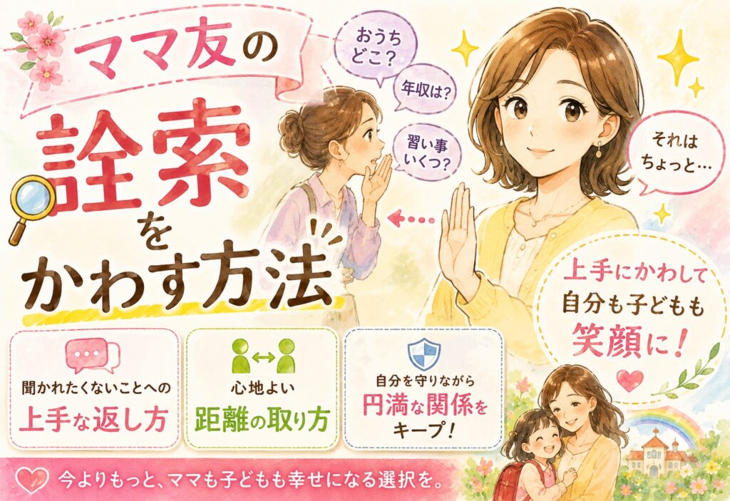 ママ友の詮索をかわす方法とは？聞かれたくないことへの上手な返し方と距離の取り方