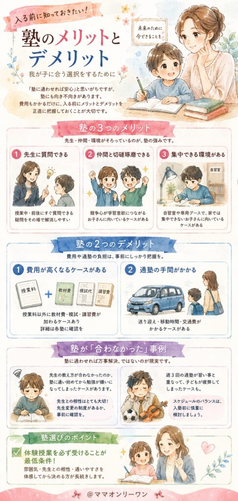 塾のメリットとデメリット