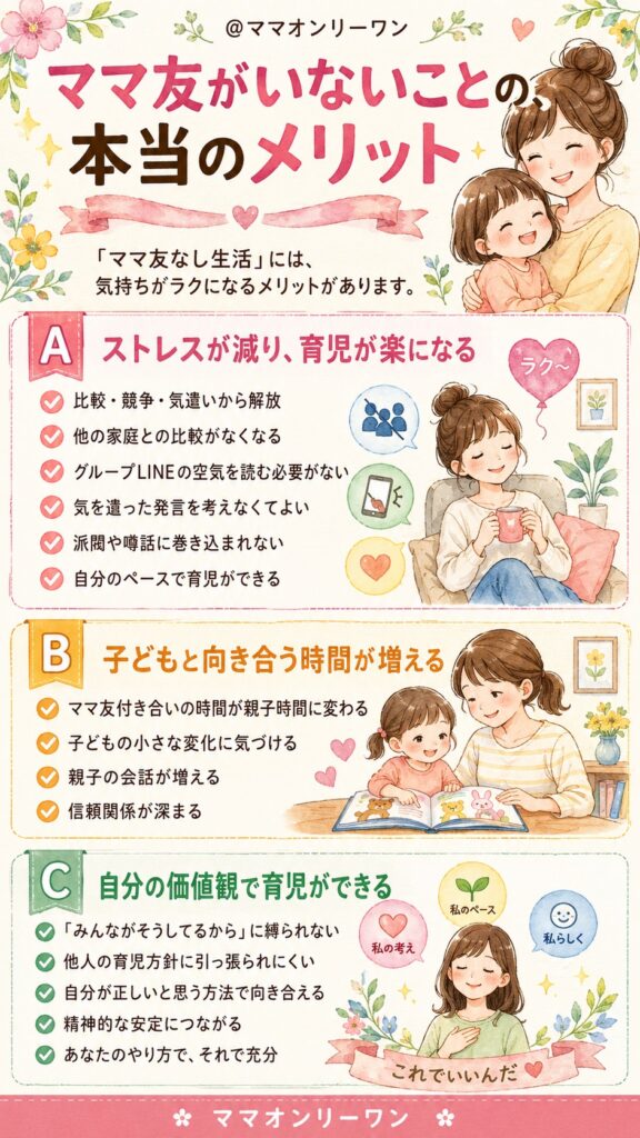 ママ友がいないことの、本当のメリット