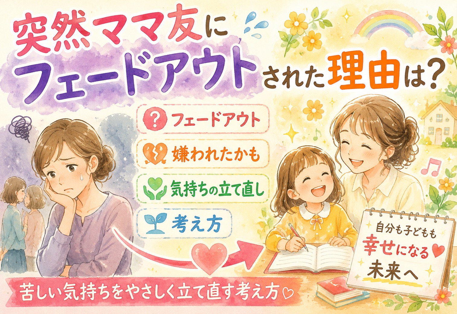 突然ママ友にフェードアウトされた理由は？嫌われたかもと苦しい気持ちをやさしく立て直す考え方