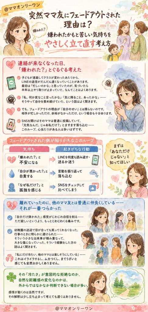 ママ友にフェードアウトされた。あのとき、私もそこにいた