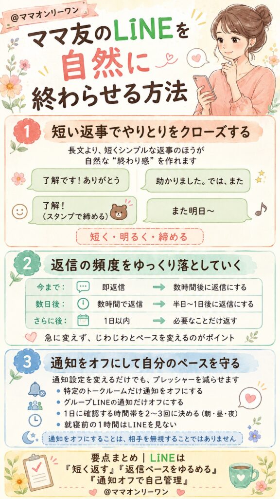 ママ友のラインを自然に終わらせる方法
