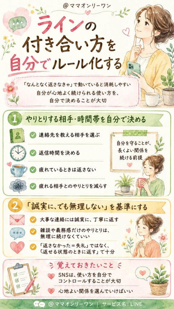 ラインの付き合い方を自分でルール化する