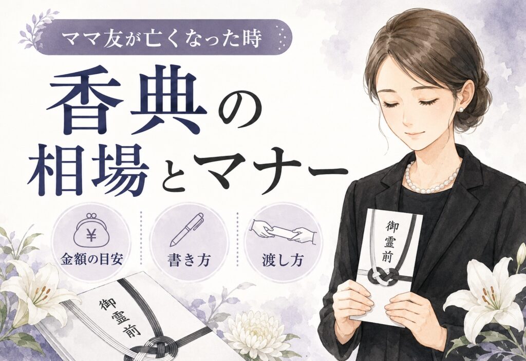 ママ友が亡くなった時の香典の相場とマナーは？金額の目安から書き方・渡し方まで整理