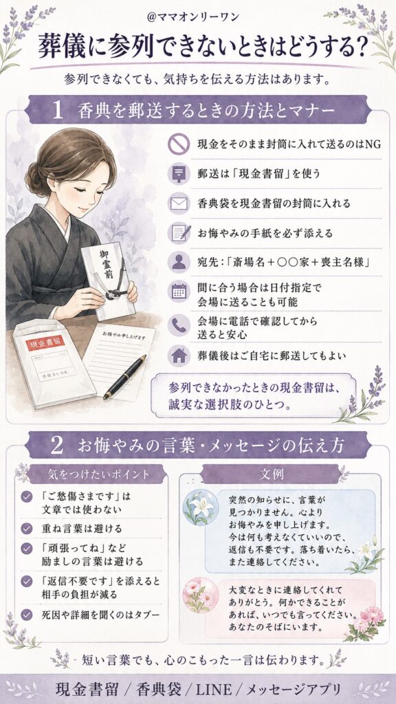 葬儀に参列できないときはどうする?