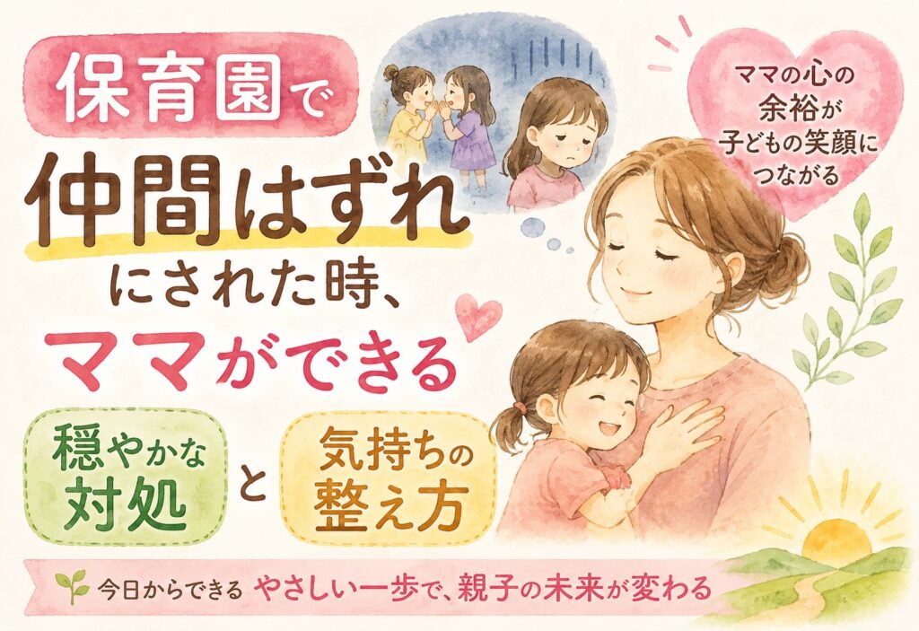 保育園で仲間はずれにされた時、ママができる穏やかな対処と気持ちの整え方