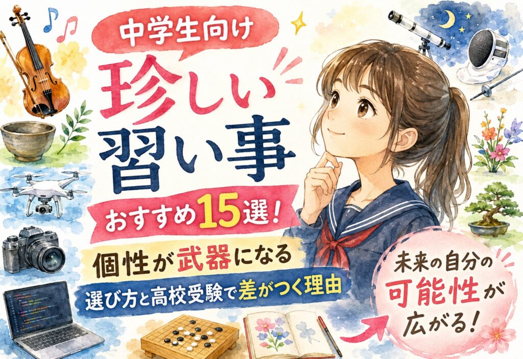 中学生向け珍しい習い事おすすめ！個性が武器になる選び方と高校受験で差がつく理由