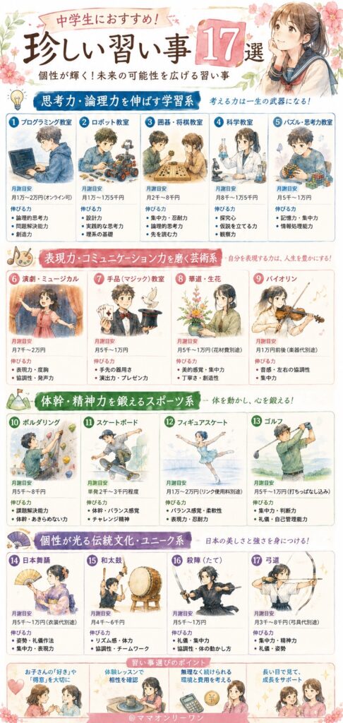 中学生におすすめの珍しい習い事17選
