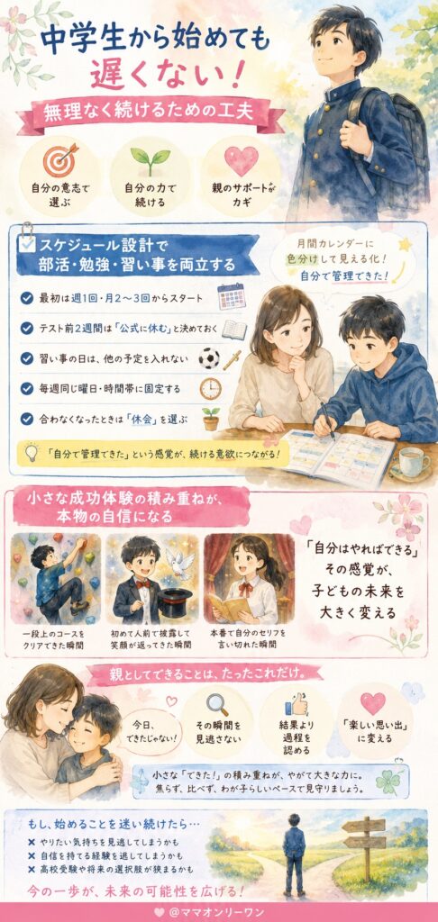 中学生から始めても遅くない!無理なく続けるための工夫