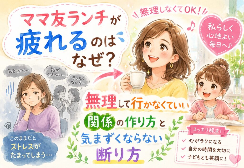 ママ友ランチが疲れるのはなぜ？無理して行かなくていい関係の作り方と気まずくならない断り方