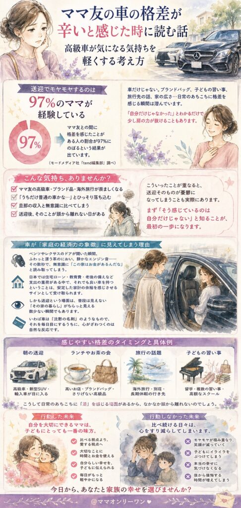 ママ友の車が気になって辛い…それって変なこと？