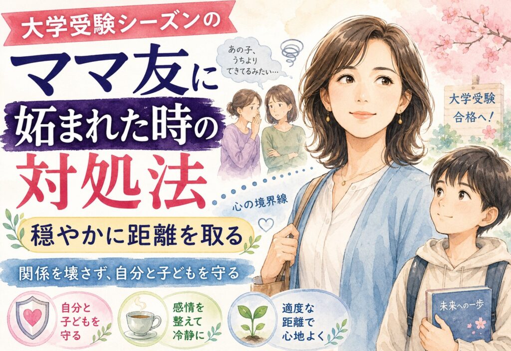 大学受験でママ友から妬まれた時の対処法｜関係を壊さず穏やかに距離を取る考え方