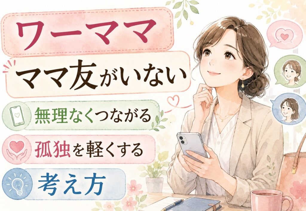 ワーママにママ友がいない理由とは｜無理なくつながる方法と孤独を軽くする考え方