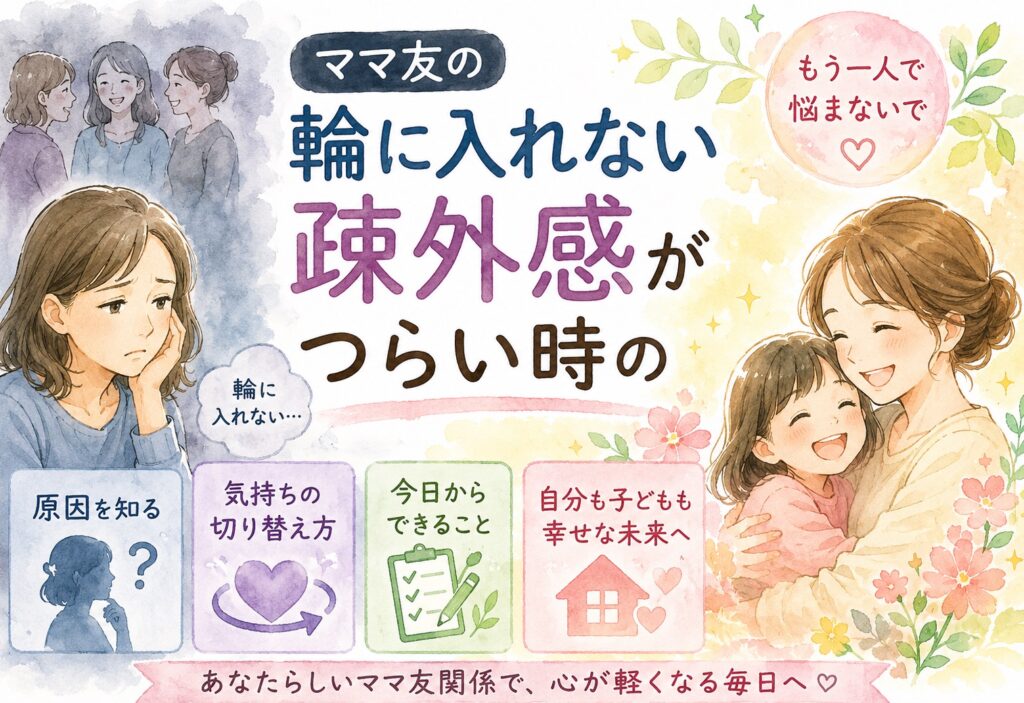 ママ友の輪に入れない疎外感がつらい時に読む、原因と今日からできる気持ちの切り替え方