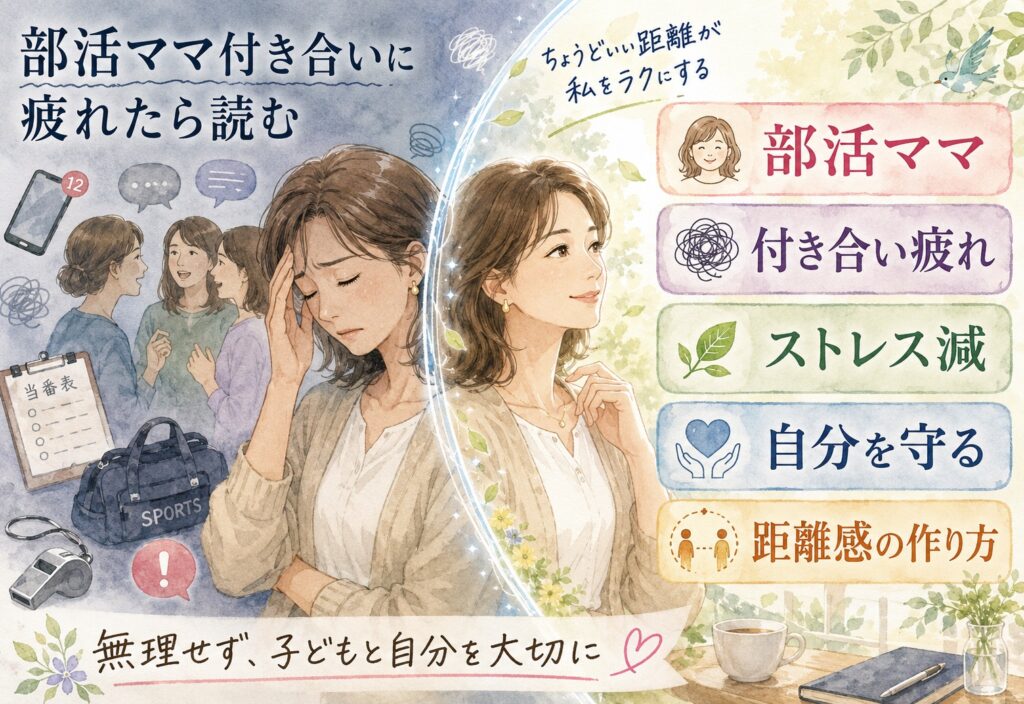 部活ママ付き合いに疲れたら読む｜ストレスを減らして自分を守る距離感の作り方