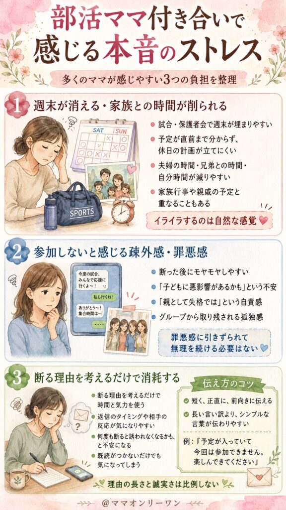 部活ママ付き合いで感じる本音のストレス