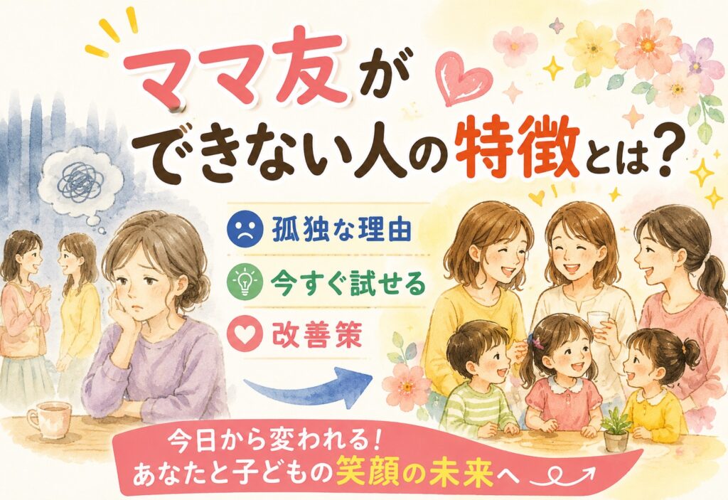 ママ友ができない人の特徴とは？孤独な理由を知って今すぐ試せる改善策をやさしく整理