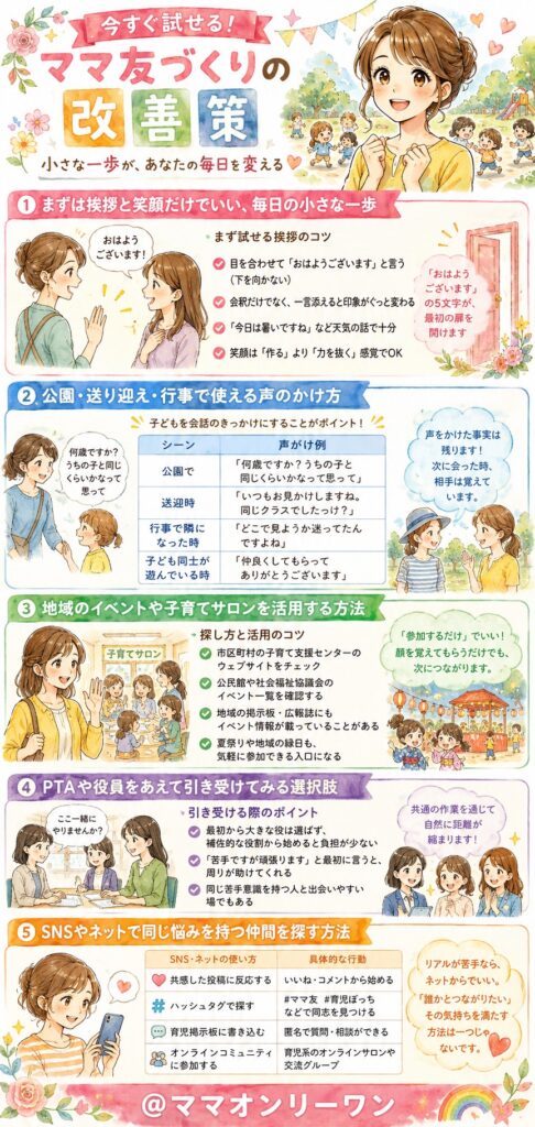 今すぐ試せるママ友づくりの改善策