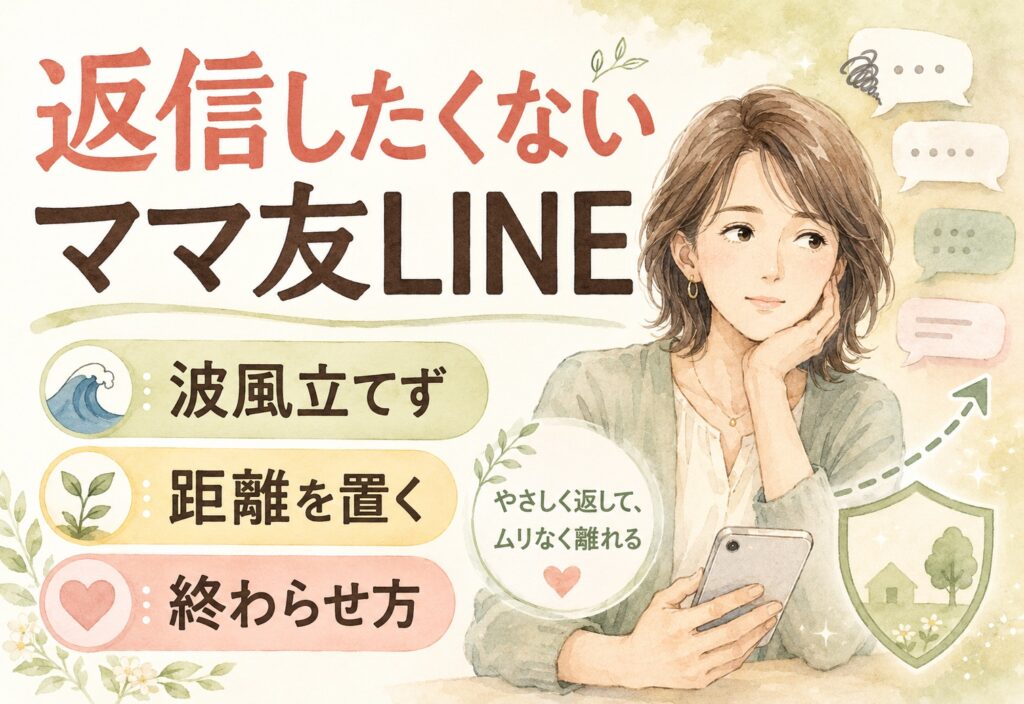 返信したくないママ友LINEの対処法とは？波風を立てずに距離を置く返し方と終わらせ方