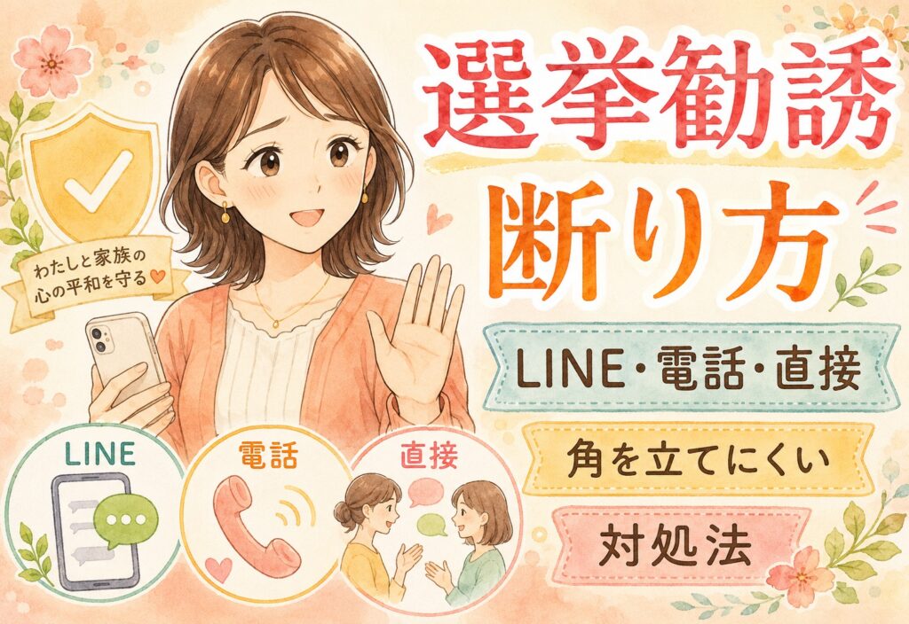 ママ友の選挙勧誘をどう断る？LINE・電話・直接の例文と角を立てにくい対処法を整理