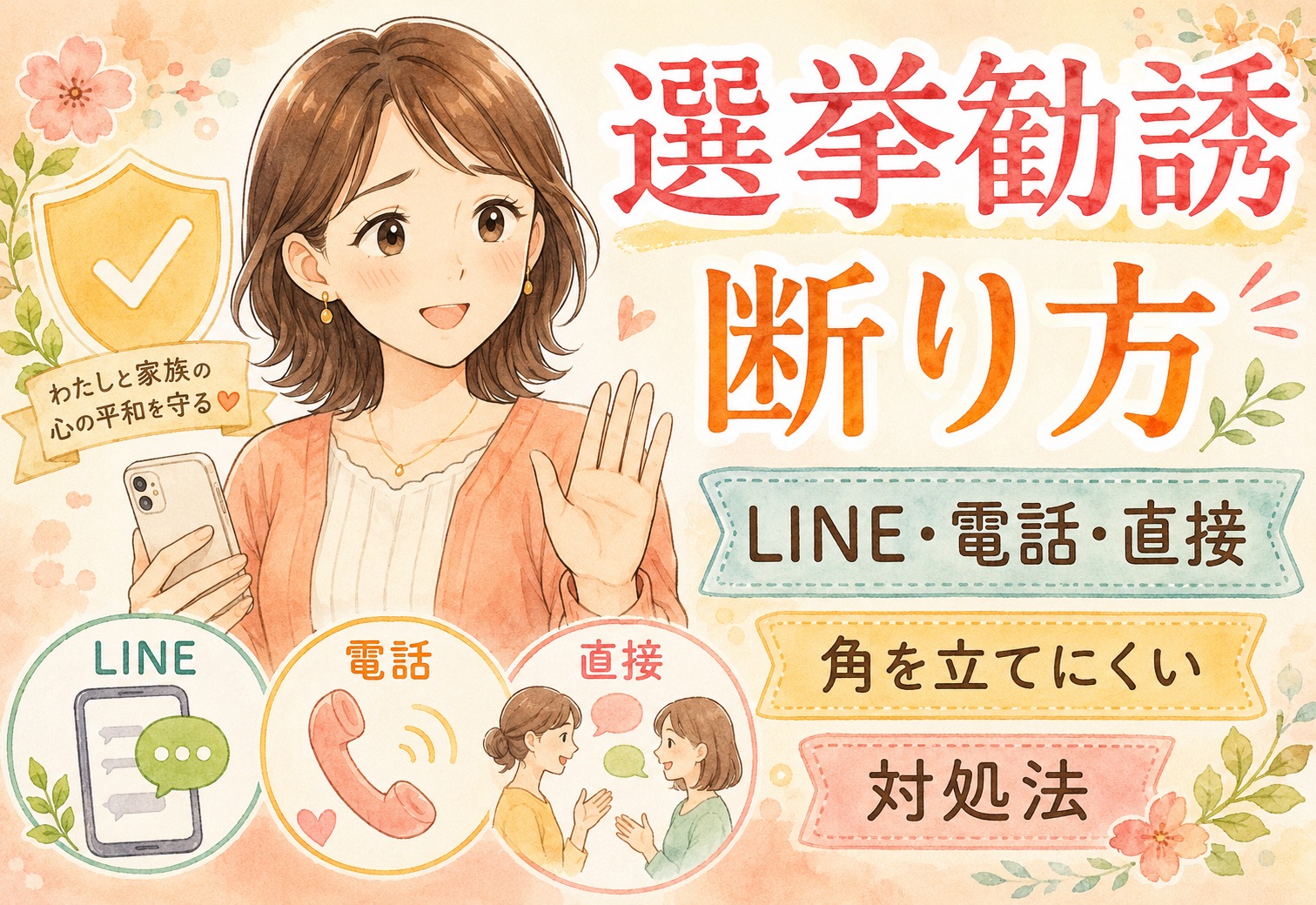 ママ友の選挙勧誘をどう断る？LINE・電話・直接の例文と角を立てにくい対処法を整理