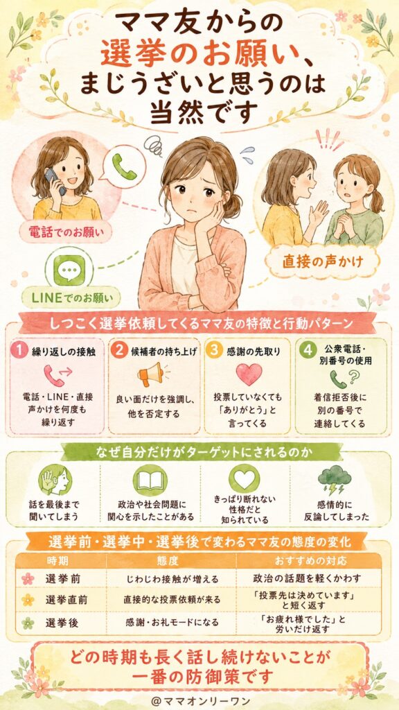 ママ友からの選挙のお願い、まじうざいと思うのは当然です