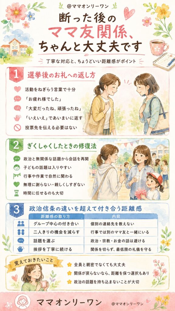 断った後のママ友関係、ちゃんと大丈夫です