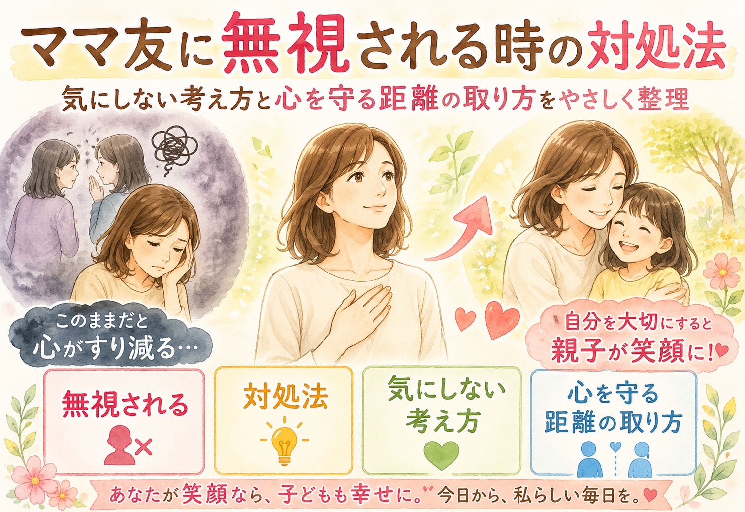 ママ友に無視される時の対処法｜気にしない考え方と心を守る距離の取り方をやさしく整理