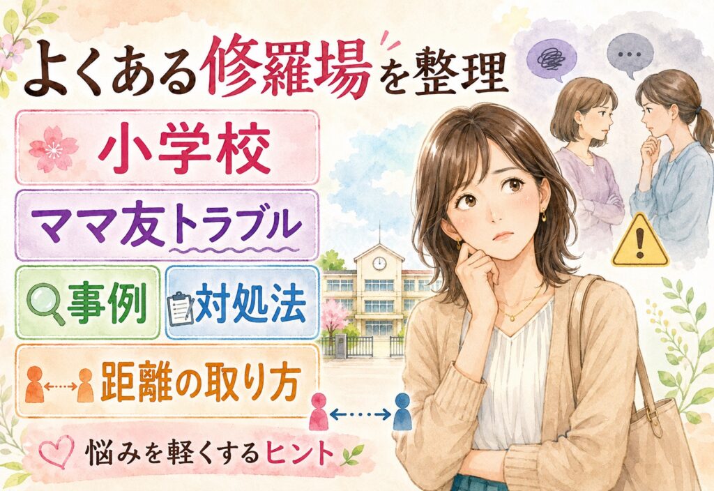 小学校のママ友トラブル事例と対処法を整理｜よくある修羅場と距離の取り方までわかる