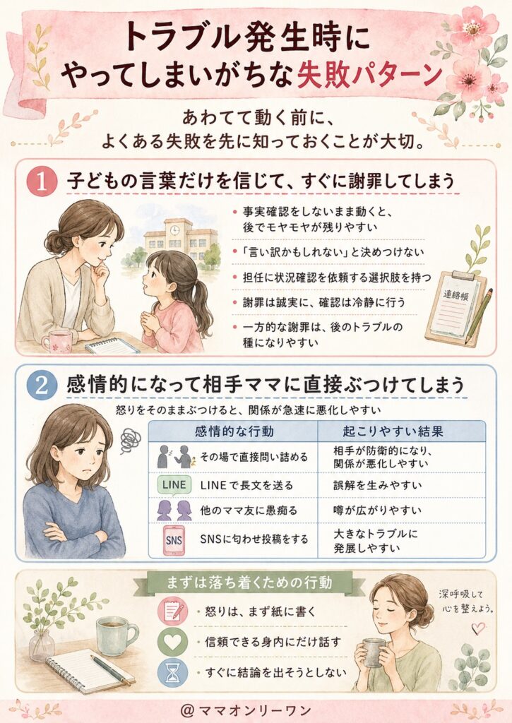 トラブル発生時にやってしまいがちな失敗パターン