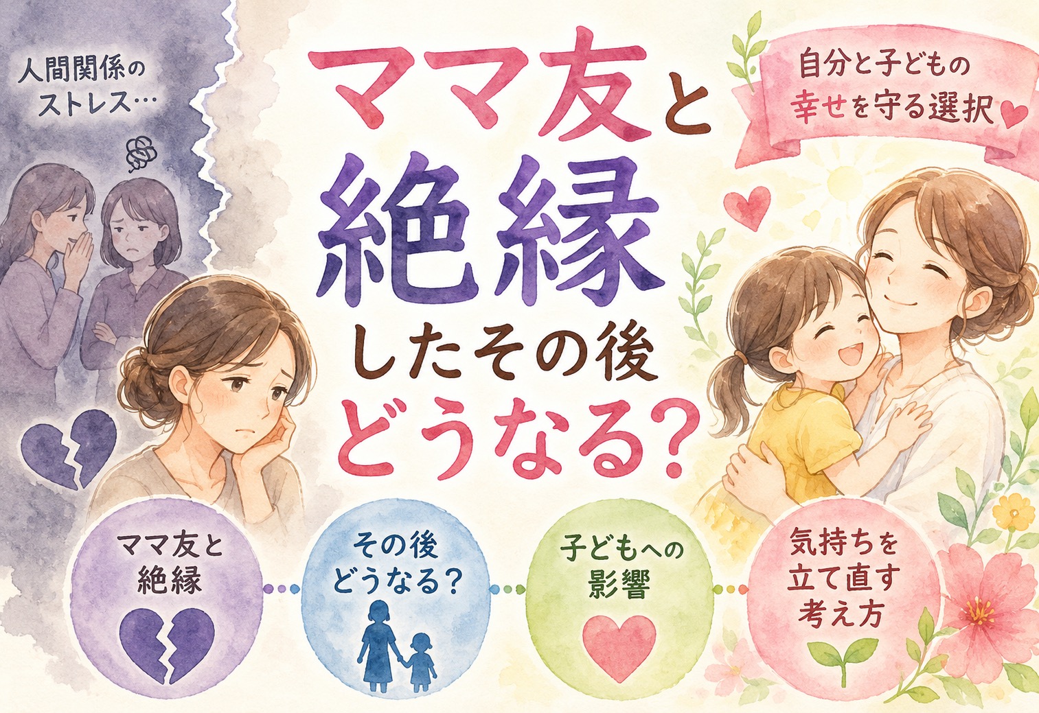 ママ友と絶縁したその後どうなる？子どもへの影響と気持ちを立て直すための考え方