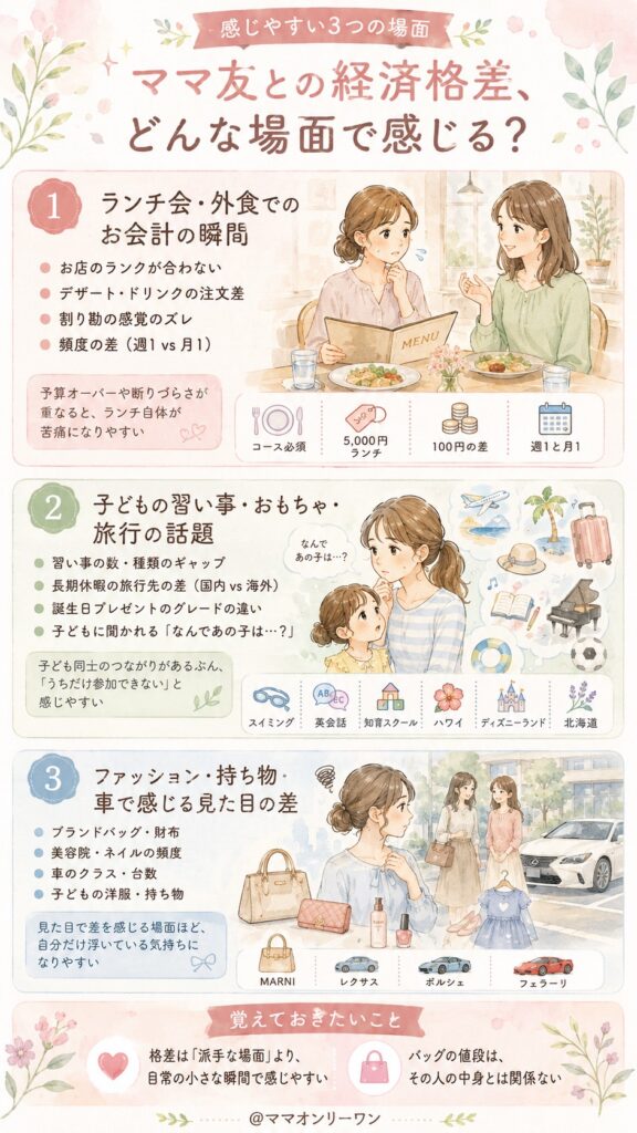 ママ友との経済格差、どんな場面で感じる？