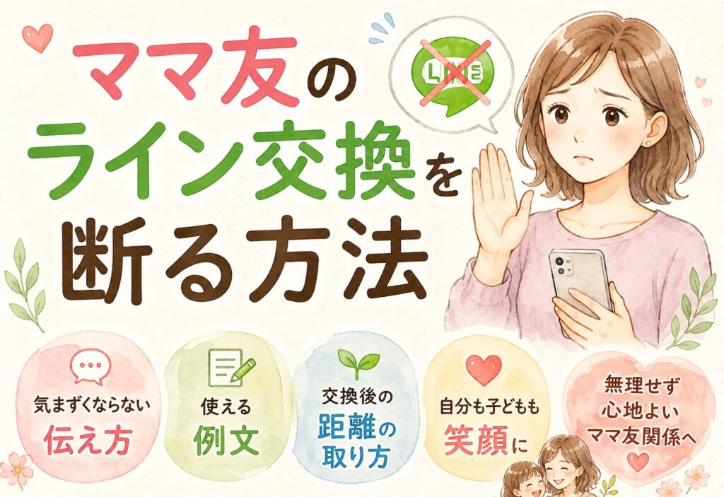 ママ友のライン交換を断る方法｜気まずくならない伝え方と例文、交換後の距離の取り方まで