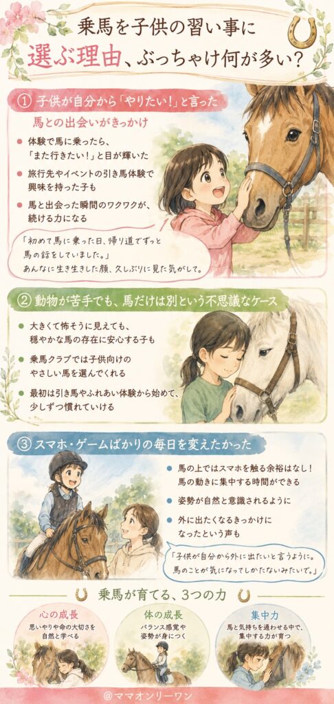 乗馬を子供の習い事に選ぶ理由、ぶっちゃけ何が多い？