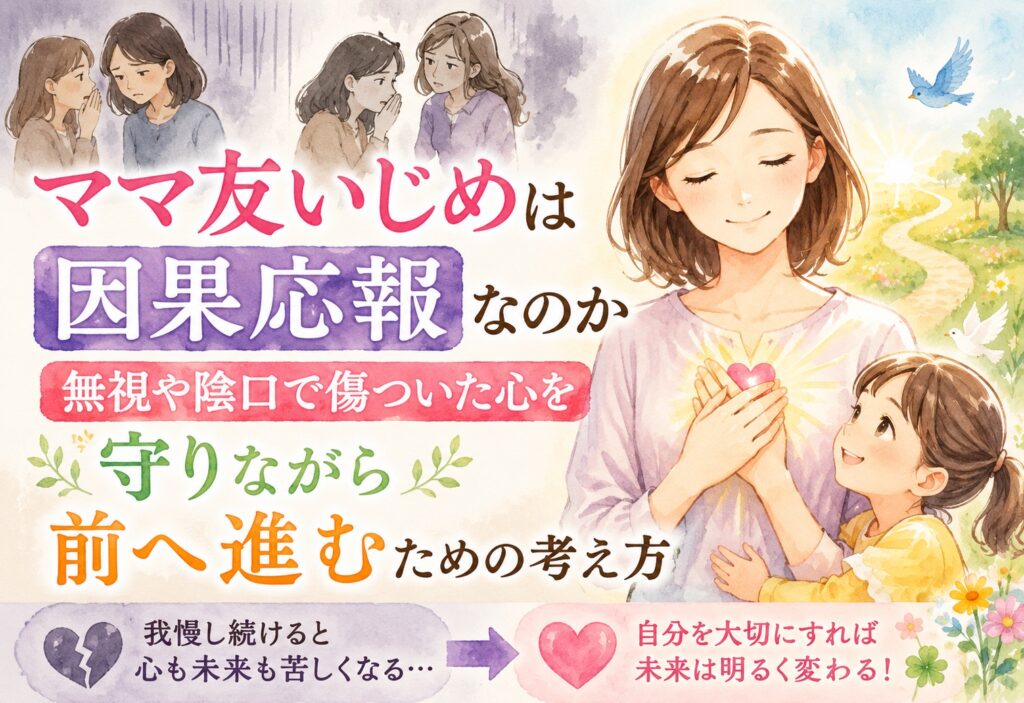 ママ友いじめは因果応報なのか｜無視や陰口で傷ついた心を守りながら前へ進むための考え方
