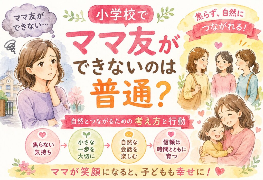 小学校でママ友ができないのは普通？入学後に焦らず自然とつながるための考え方と行動