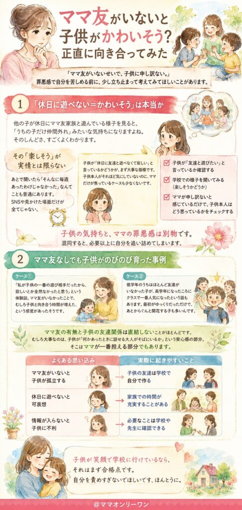 ママ友がいないと子供がかわいそう？正直に向き合ってみた