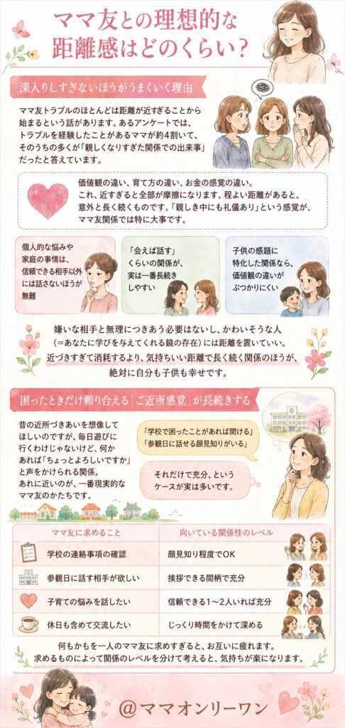 ママ友との理想的な距離感はどのくらい？