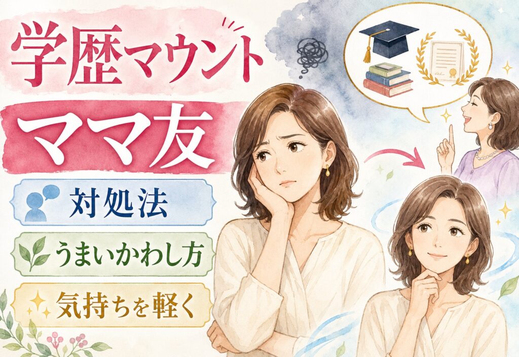 学歴マウントするママ友にイライラしたときの対処法｜うまいかわし方と気持ちを軽くする考え方