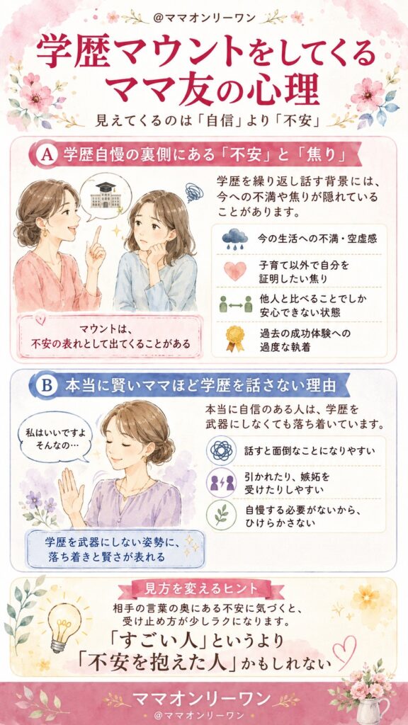 学歴マウントをしてくるママ友の心理