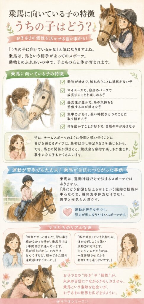 乗馬に向いている子の特徴、うちの子はどう？