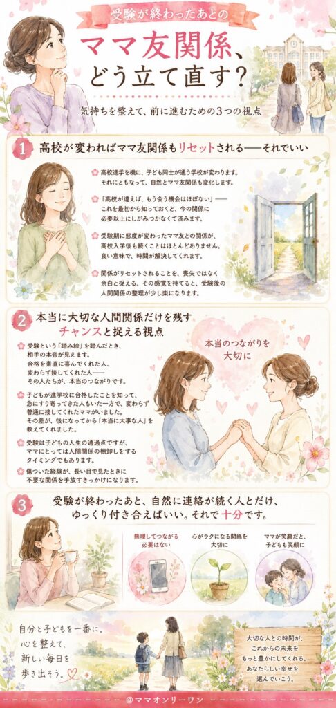 受験が終わったあとのママ友関係、どう立て直す？